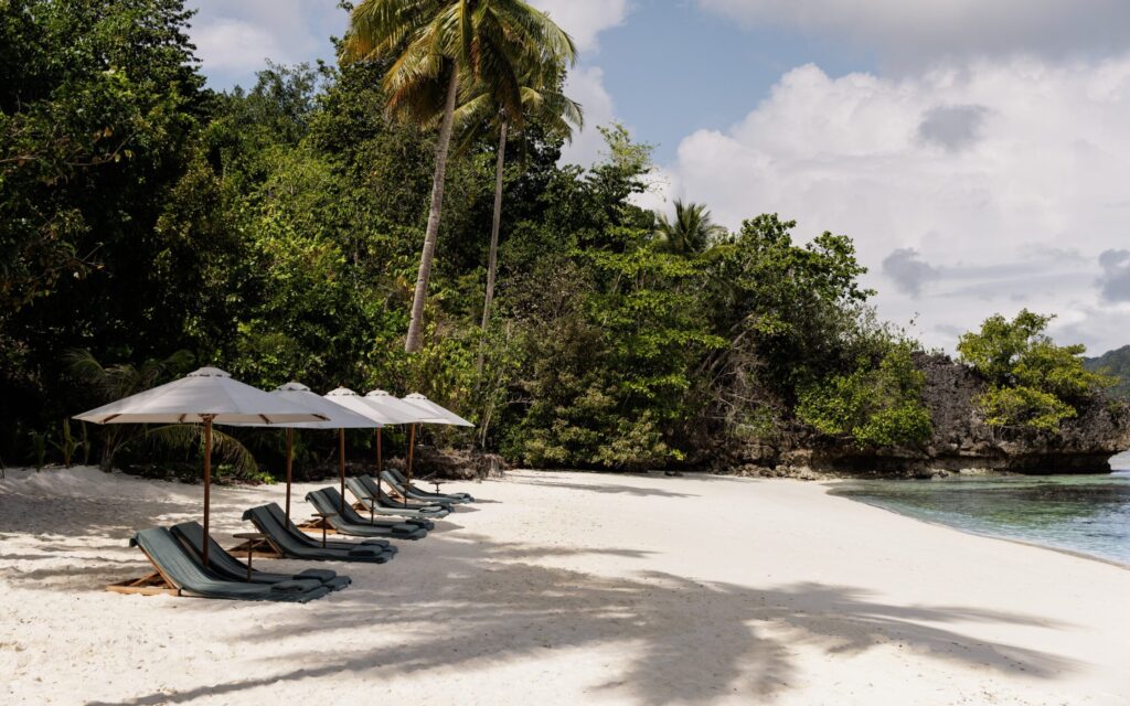 Private beach experience during a luxury yacht charter in Indonesia